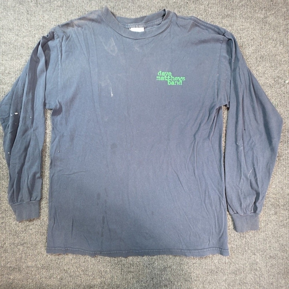 Dave Matthews Band Shirt Mens Large Blue Long Sleeve Tree Graphic Tee M&O Knits